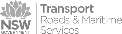 Logo transport nsw roads maritime services grey